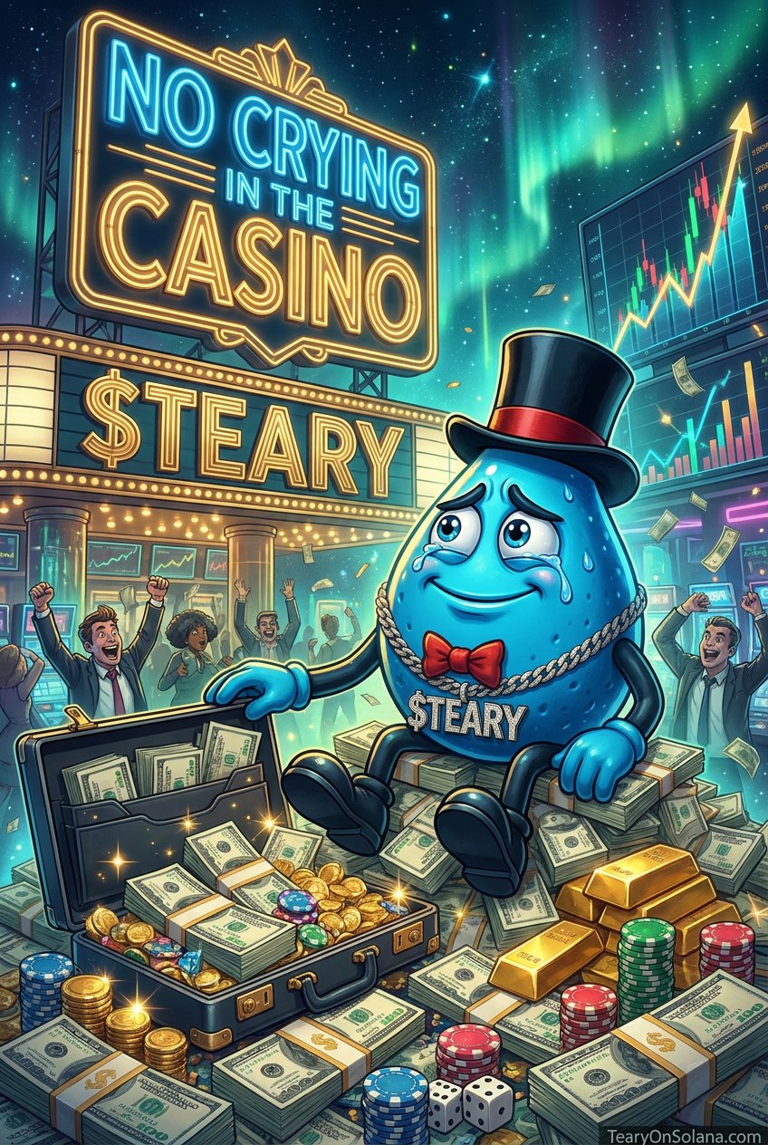 Teary on a throne of cash and gold